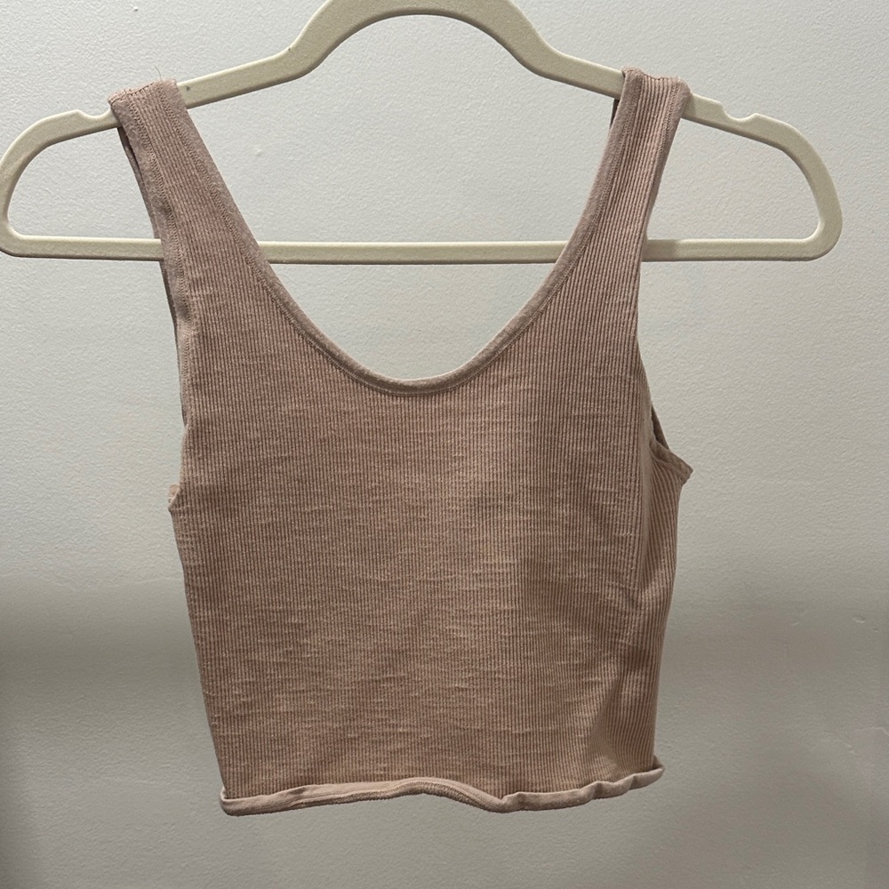 Women's Blush Ribbed Crop Top